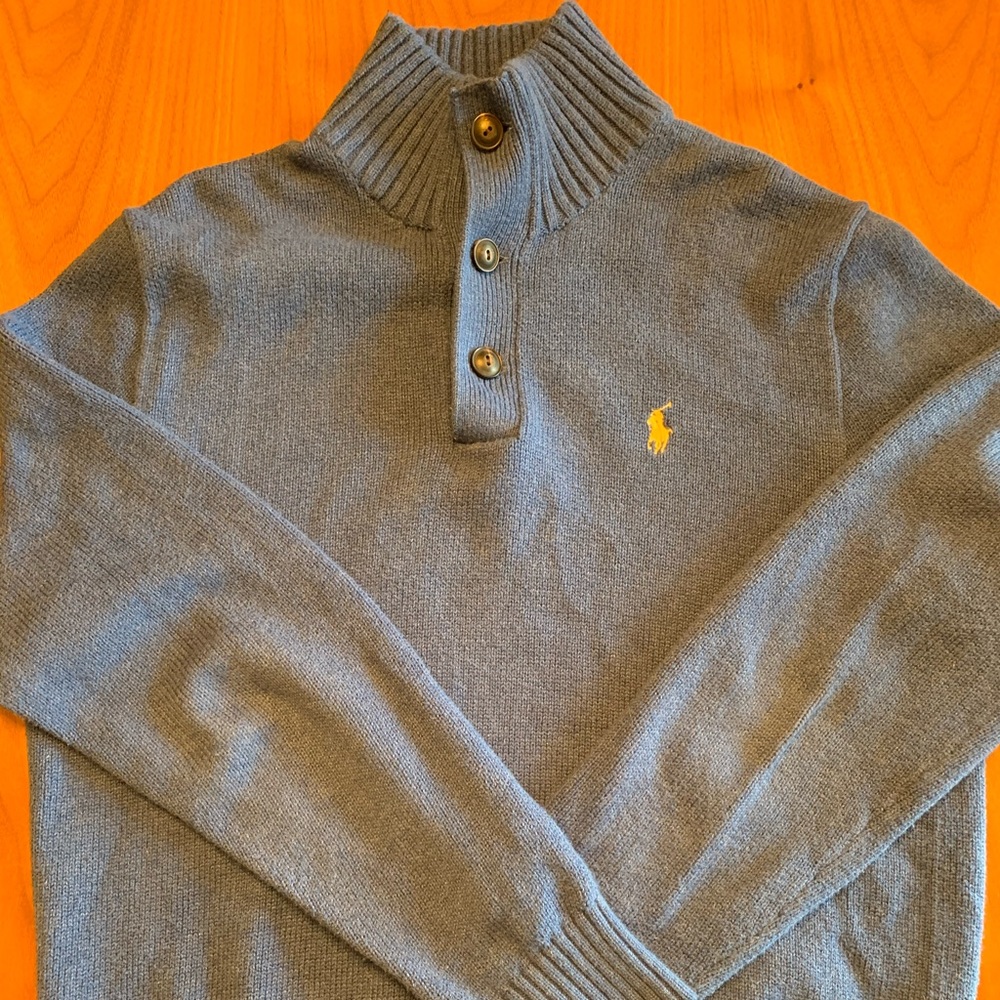 Ralph Lauren 1/4 Button Sweater Light Blue